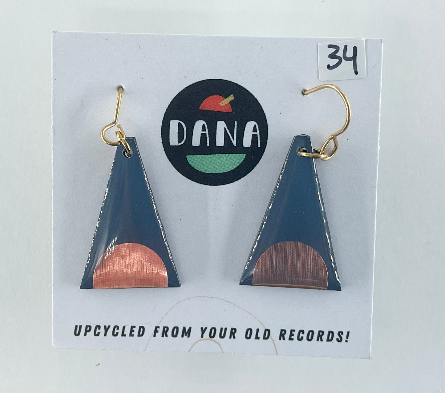 Dana Jewellery Connie - Gary & Bronze Trangular Earrings