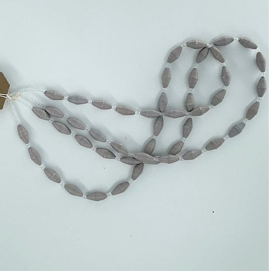 World Design Recycled Magazine Necklace - grey