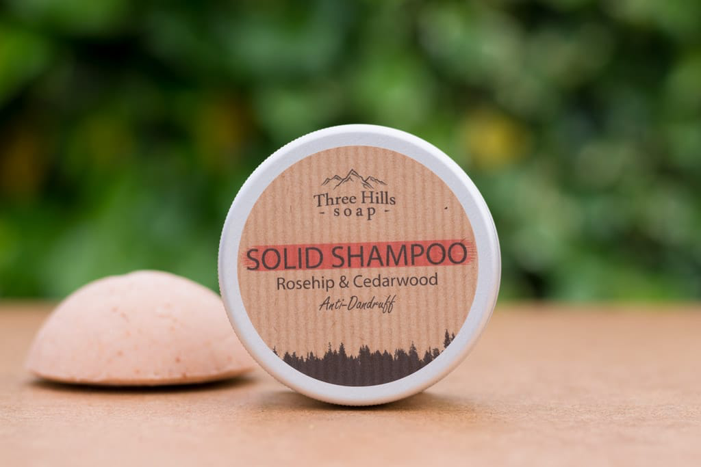Three Hills Solid Shampoo -Rosehip &Cederwood Anti- Dandruff