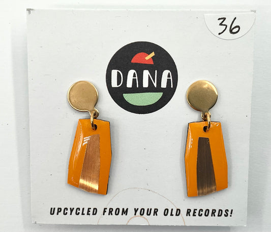 Dana Jewellery Ella earrings with metalic datails- Yellow
