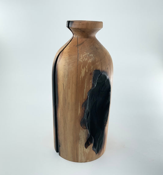 Burnt  yew vase
