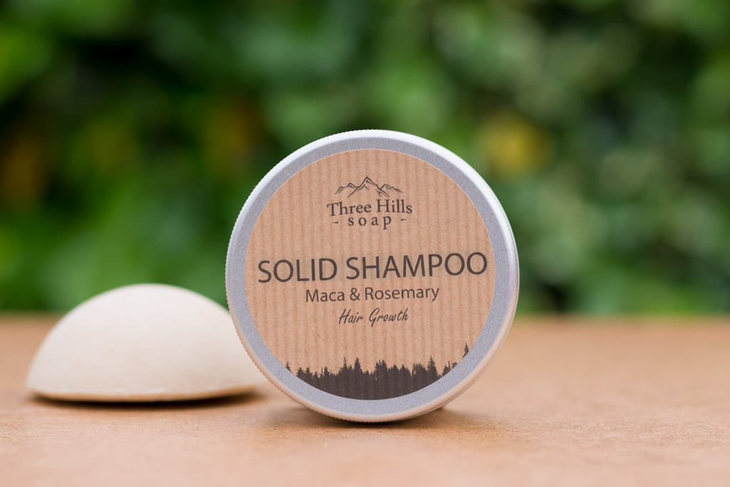 Three Hills Solid Shampoo Maca & Rosemary Hair Growth mini travel 30g