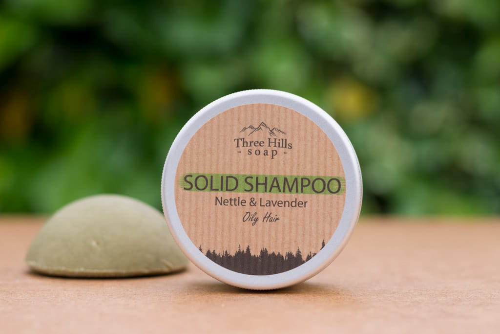 Three Hills Solid Shampoo -Nettle & Lavender -Oily Hair 70g