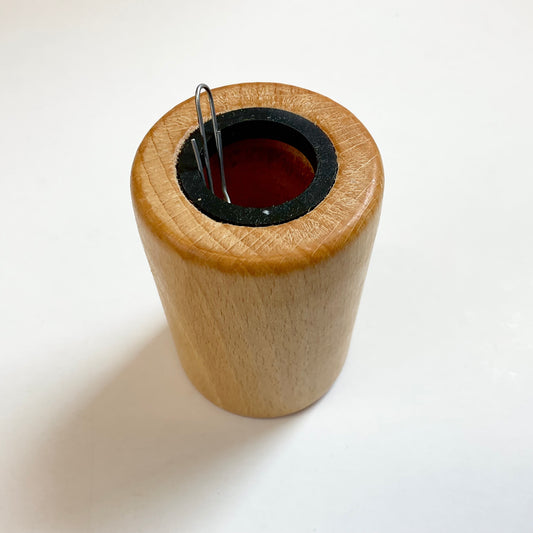 Wooden magnetic paperclip holder