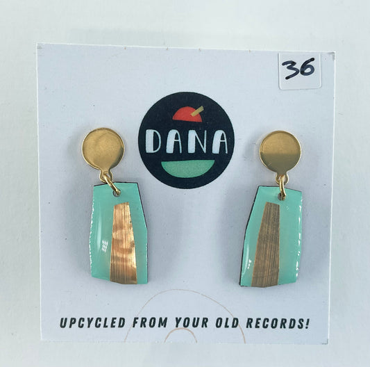 Dana Jewellery Ella earrings with metalic datails- Light Green