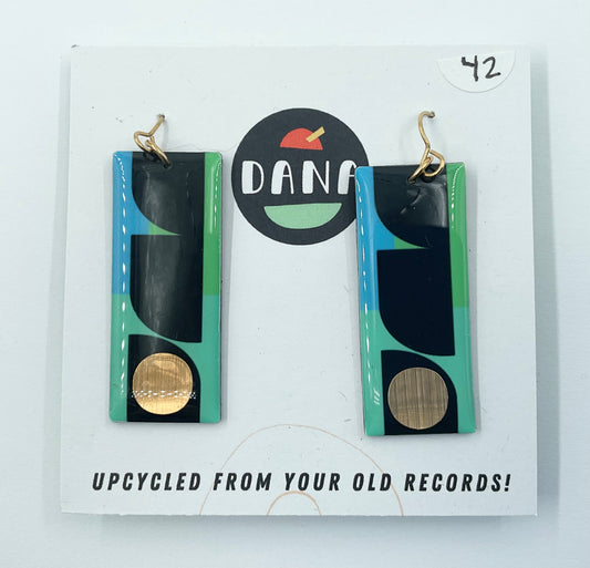 Dana Jewellery Long Rectangle in green, mint, gold