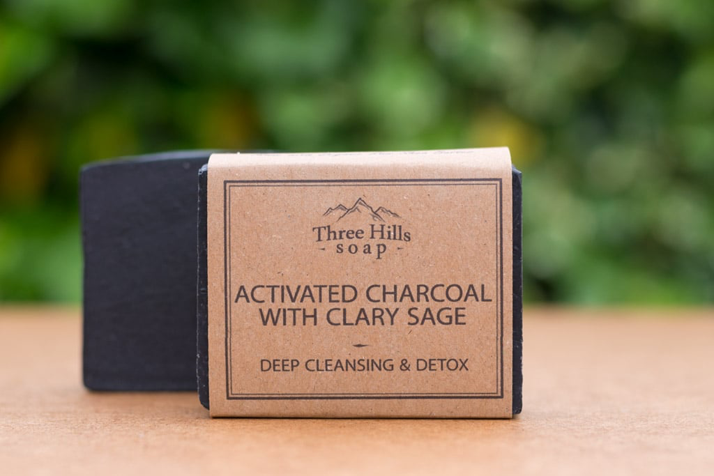 Three Hills soap-Activated Charcoal With Clary Sage