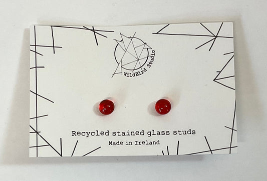 Recycled Stained Glass Studs small