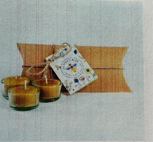 Hanna's Beeswax Candle Tealight with Glass Holder