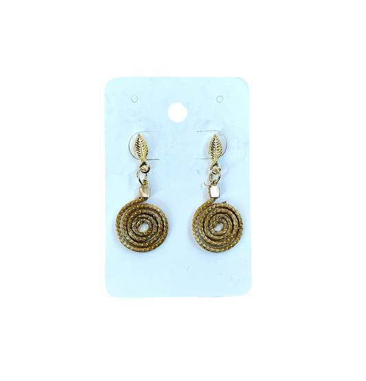 World Design Gold Grass Spiral Studs