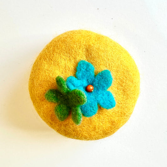 Three Sisters Felted Soap Yellow