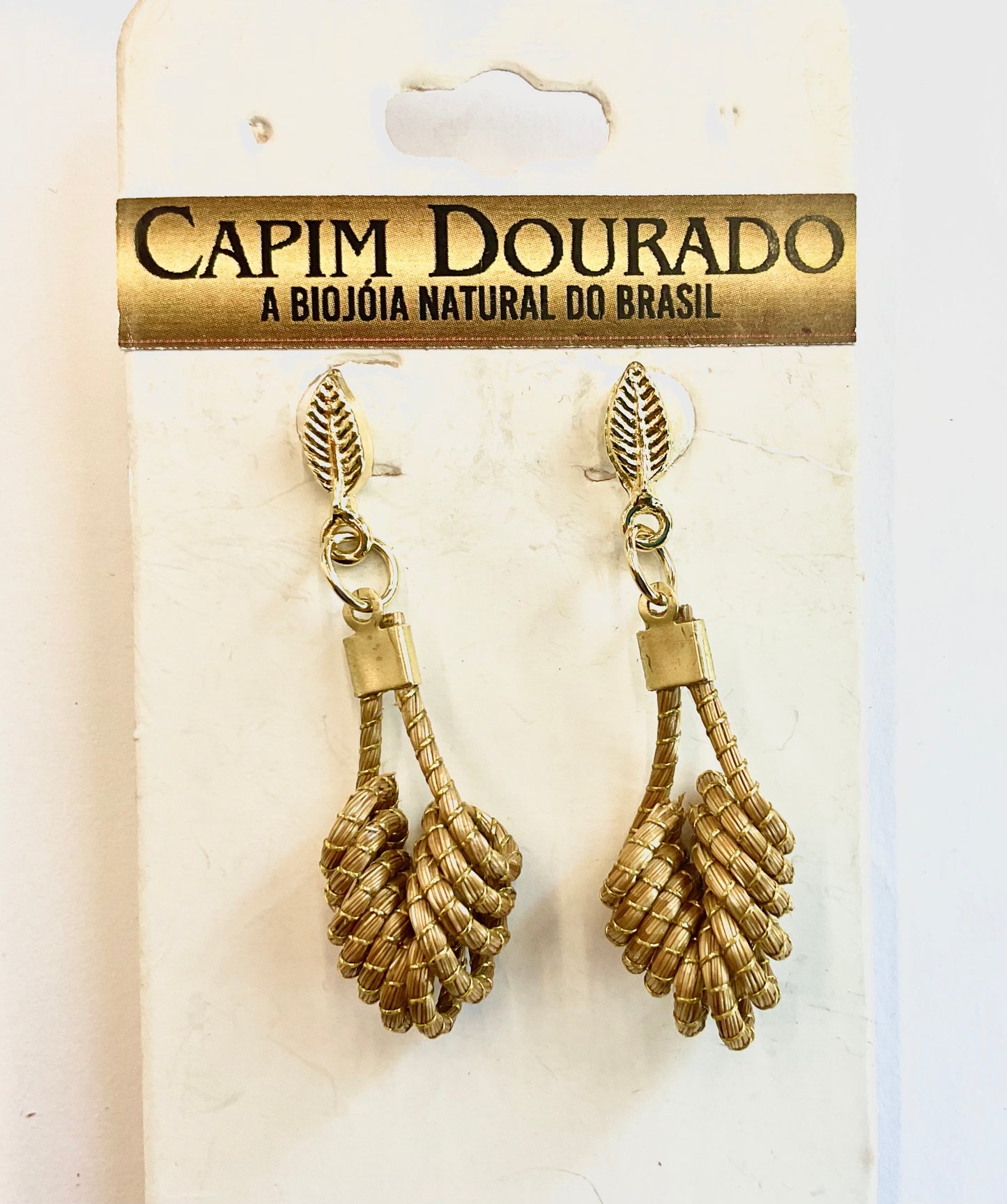 World Design Capim Dourado Gold Grass Earrings