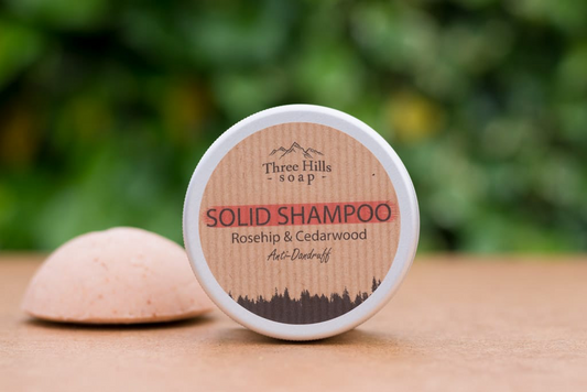 Three Hills Solid Shampoo -Rosehip &Cederwood   Anti- Dandruff