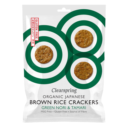 Clearspring Brown Rice Crackers Green Nori & Tamari