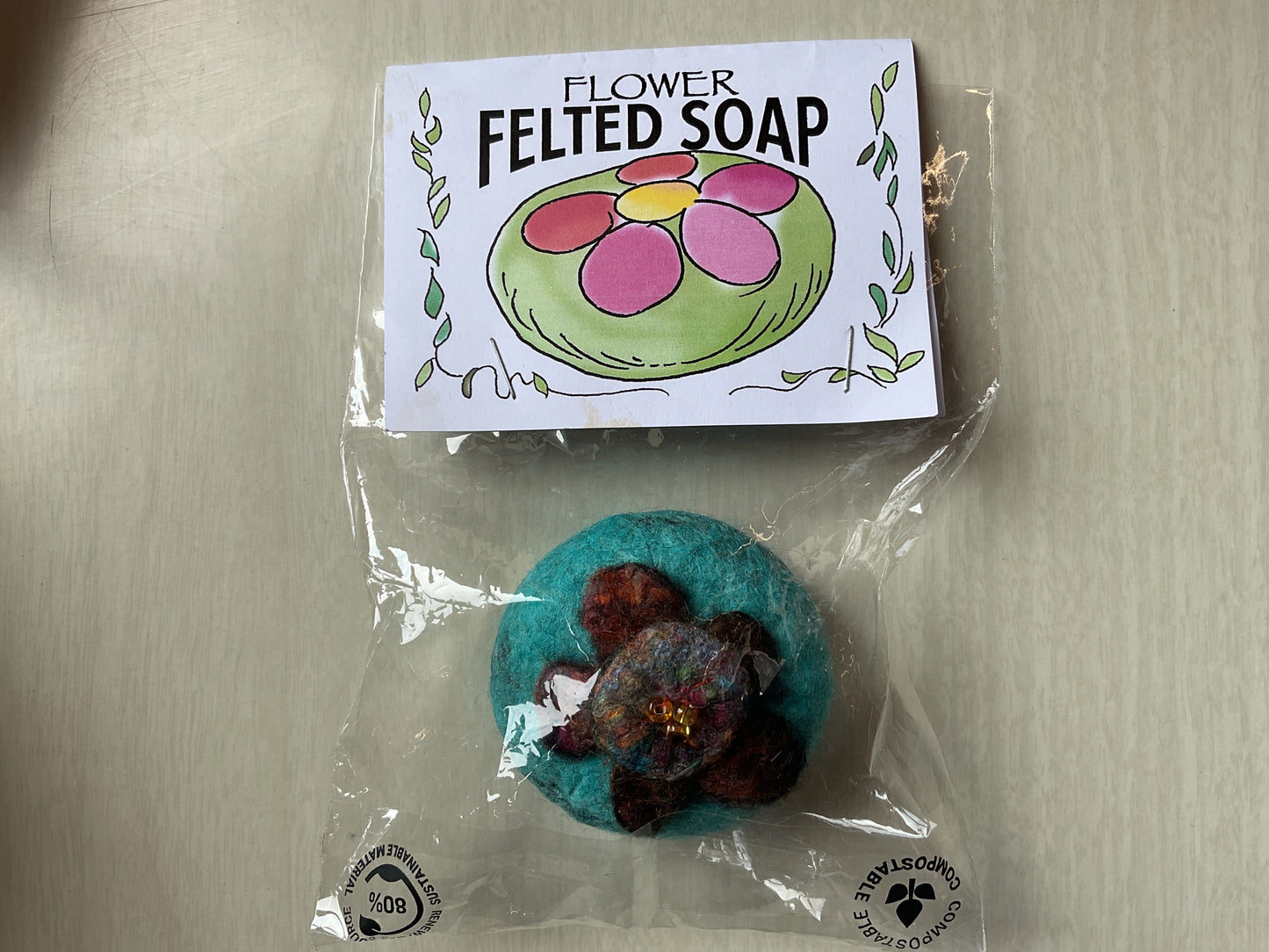 Three Sisters’ Flower Felted Soap