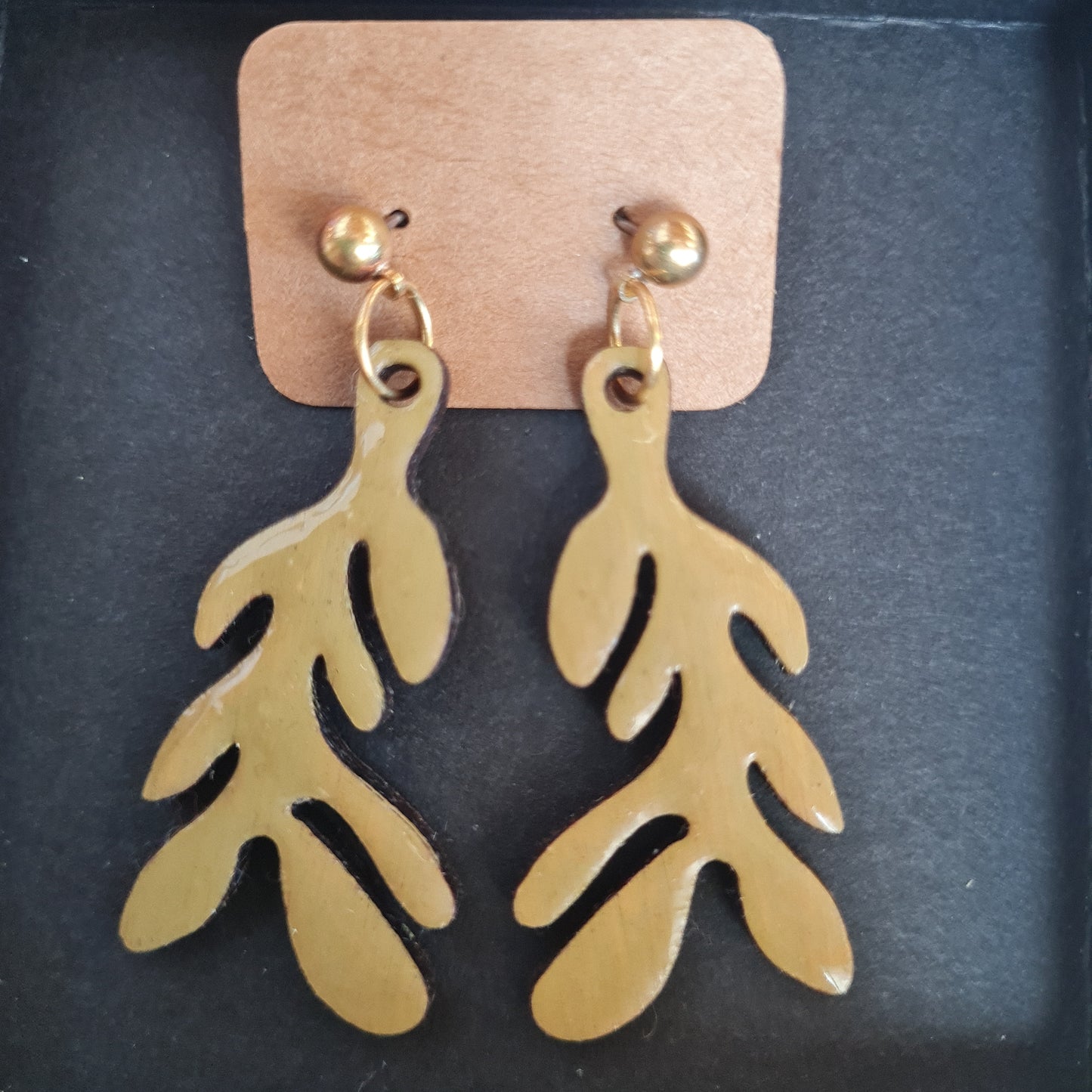 Wood Moon - Leaves Earrings.  30% off