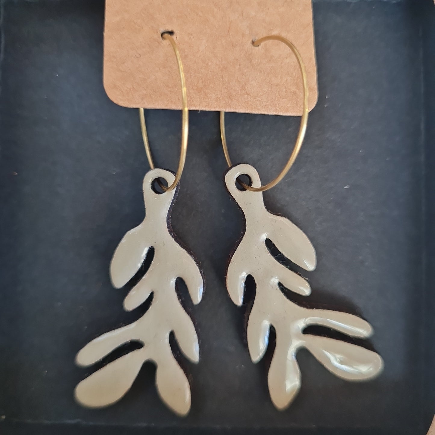 Wood Moon - Leaves Earrings.  30% off