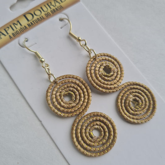 World Design Capim Dourado Gold Grass Earrings