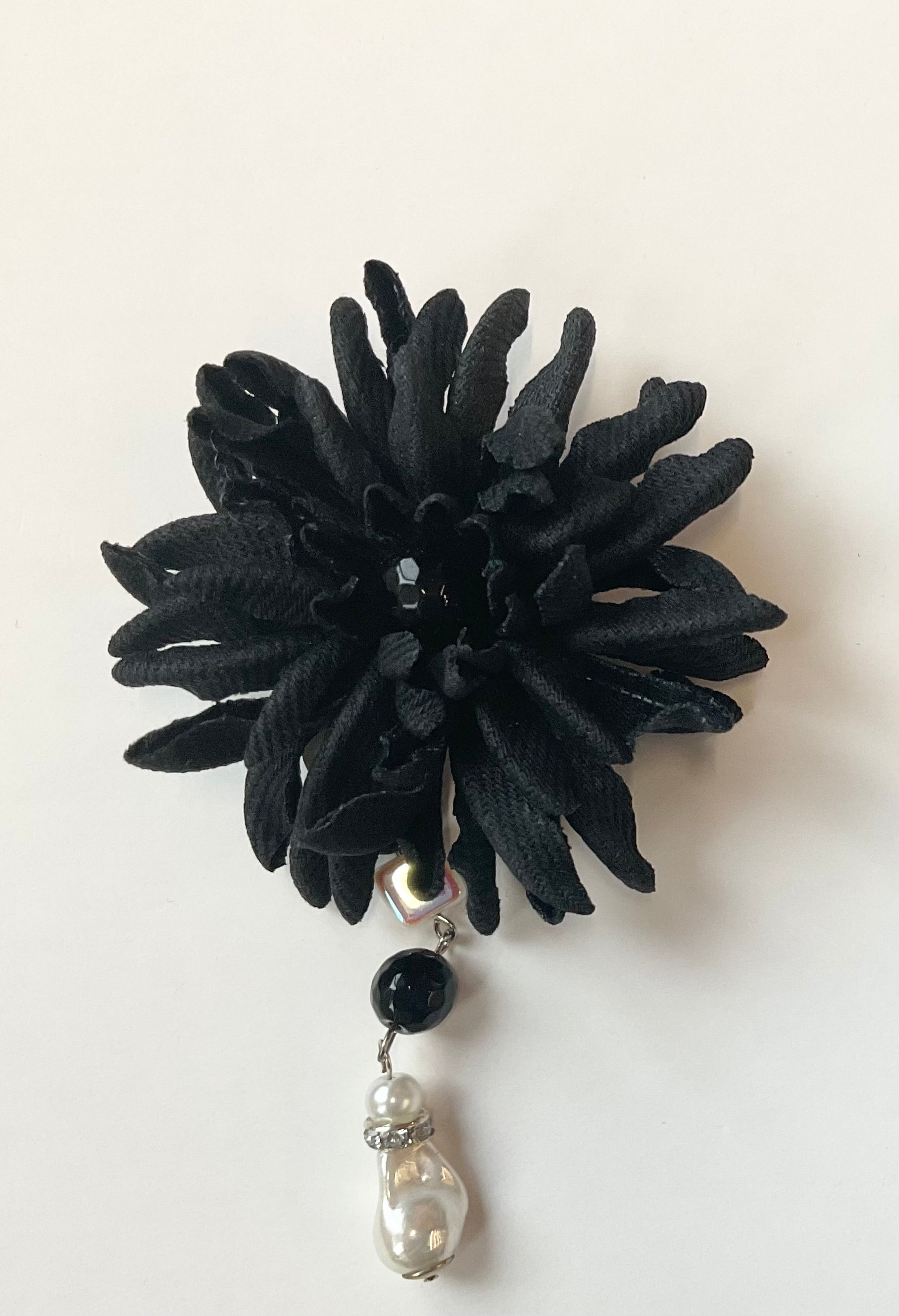 Hats & Flowers - Denim Chrysanthemum Brooch (Small)