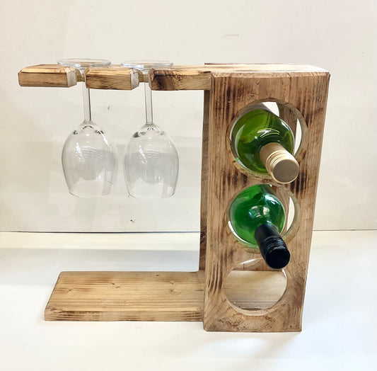 Wine Holder x3 & 2 Glasses