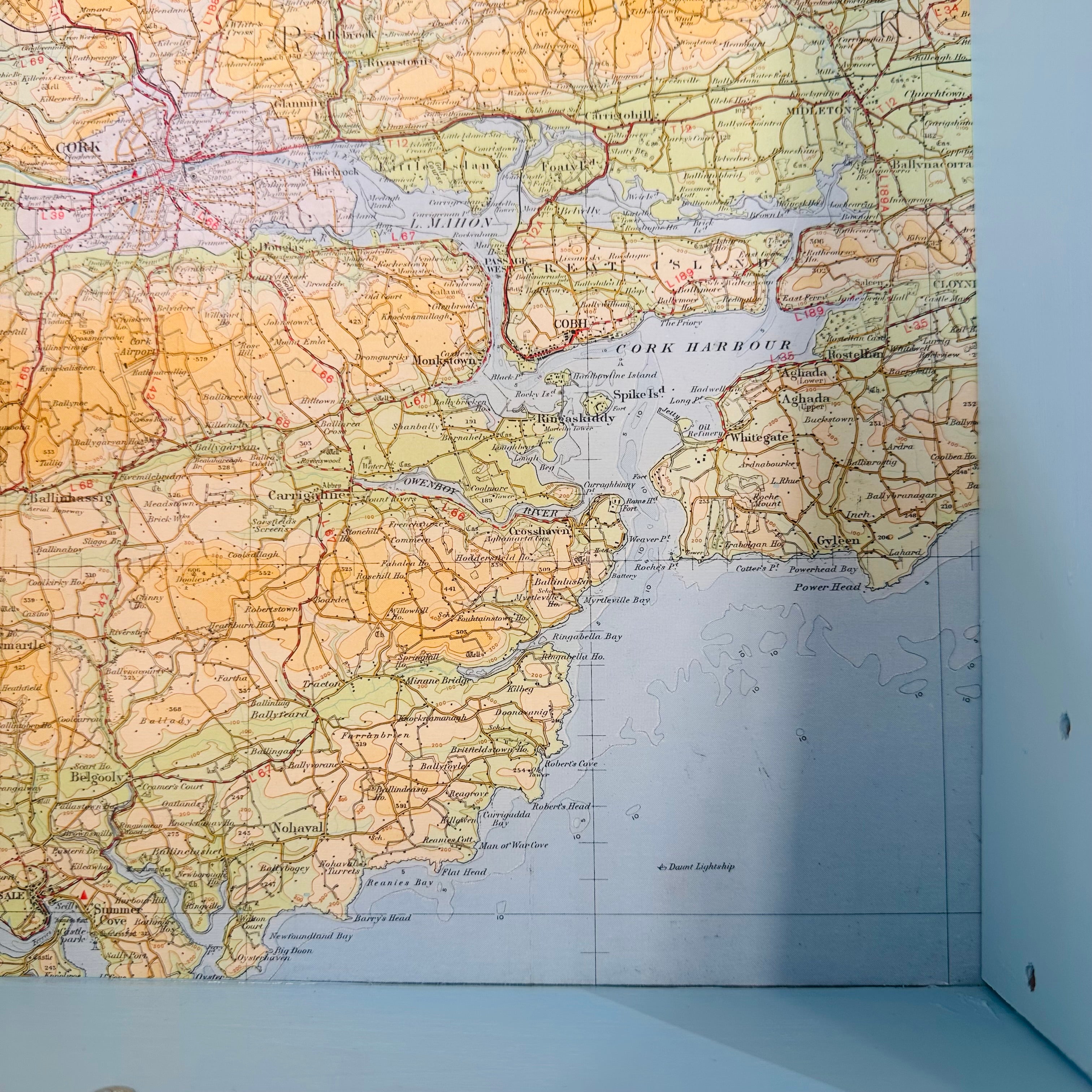 Wall hanging drawer shelve with the map of Ireland