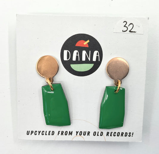 Dana Jewellery Minnie no.2 earrings with metalic datails- Green