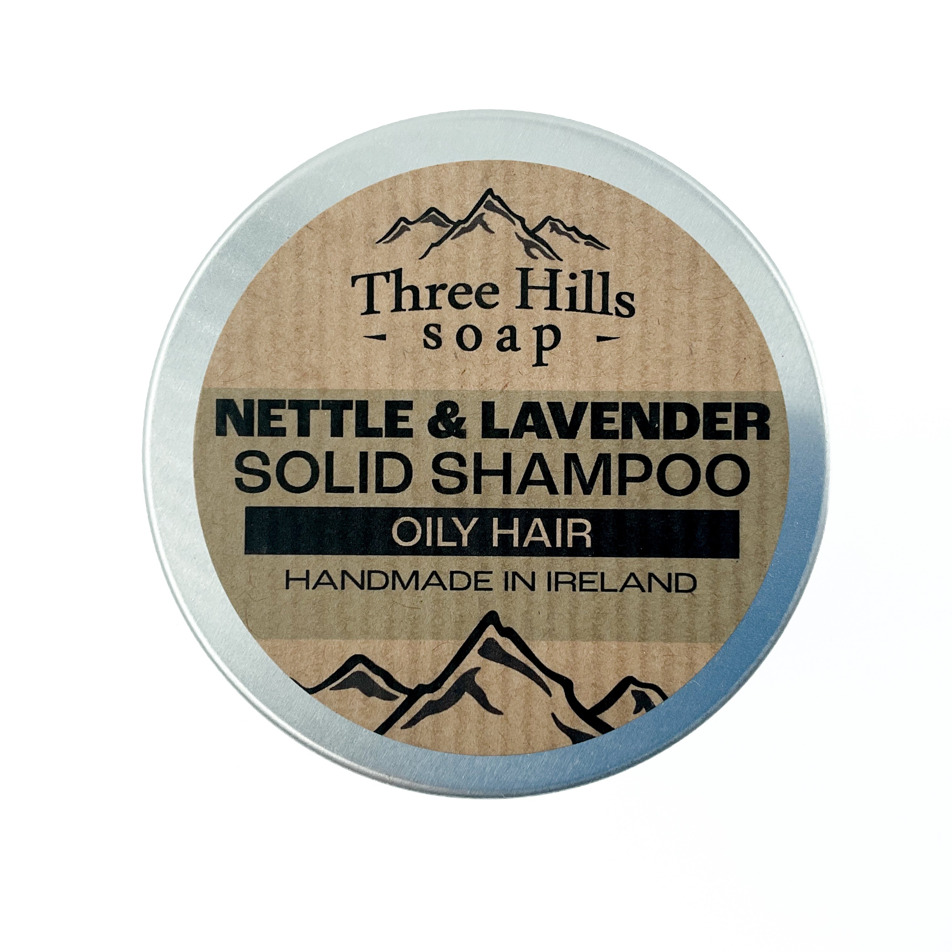 Three Hills Solid Shampoo -Nettle & Lavender -Oily Hair 70g