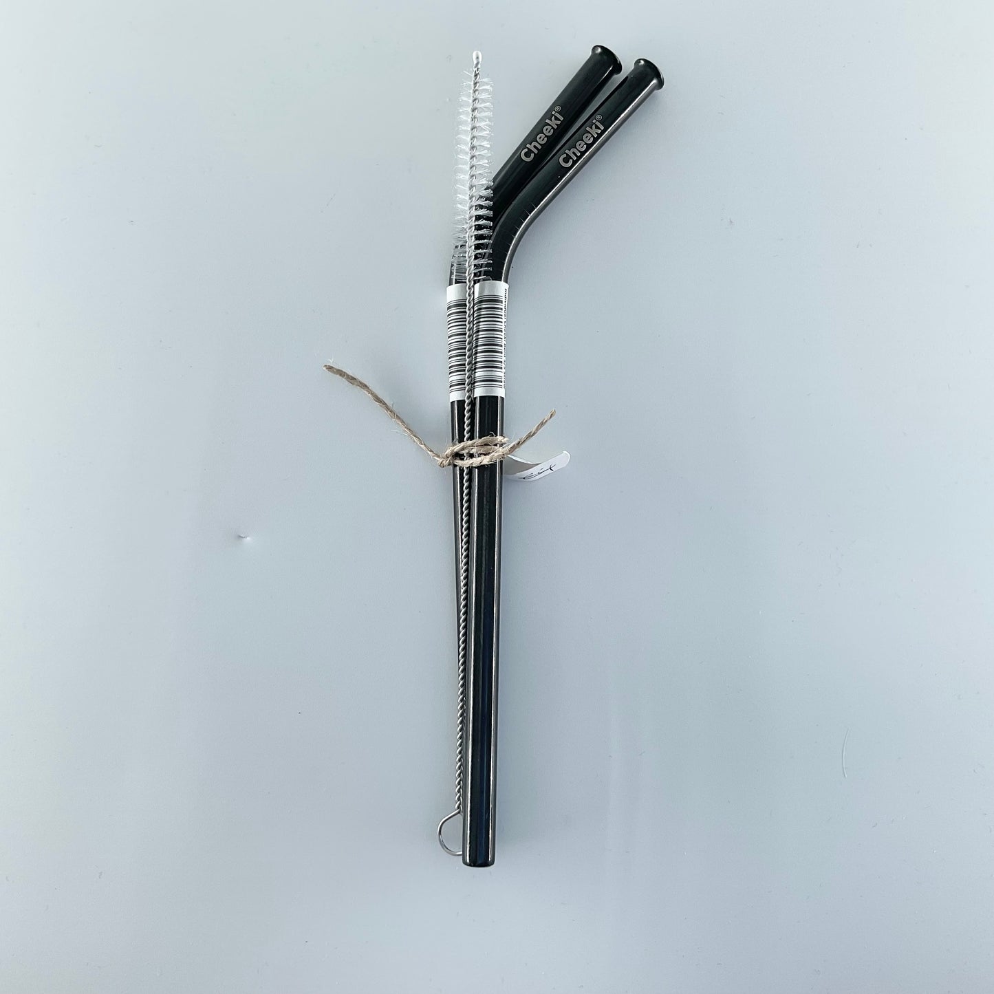 2 X Cheeki Stainless Steel Drinking Straws & Straw  Cleaner