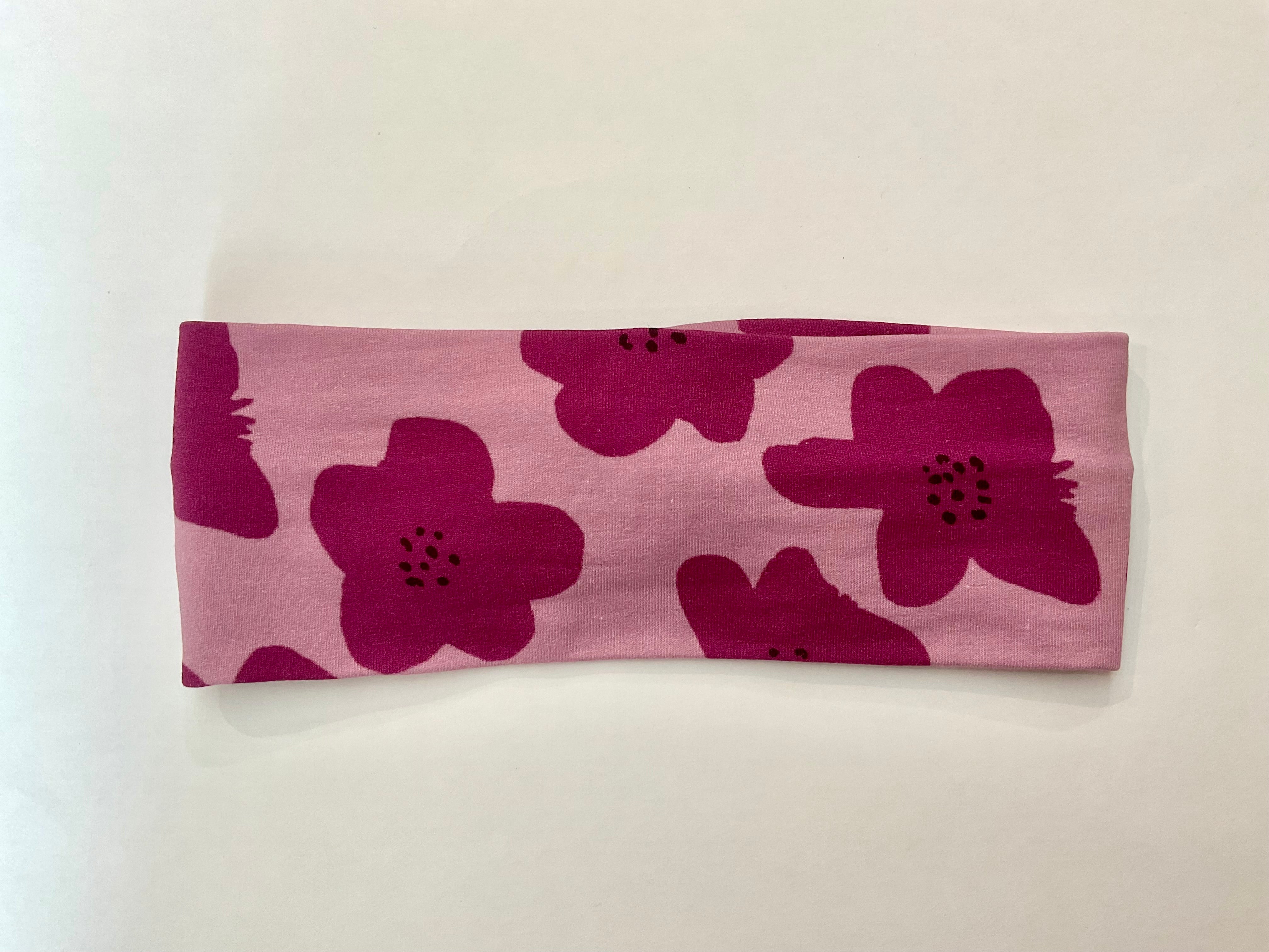 Convert Textiles - Looped Headband - Purple Flower Fabric - Small