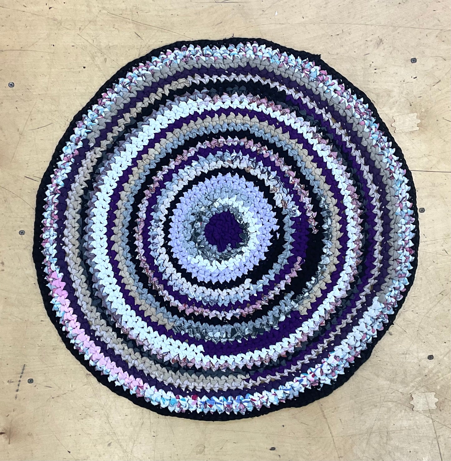 Purple and Black Multicolour Rug