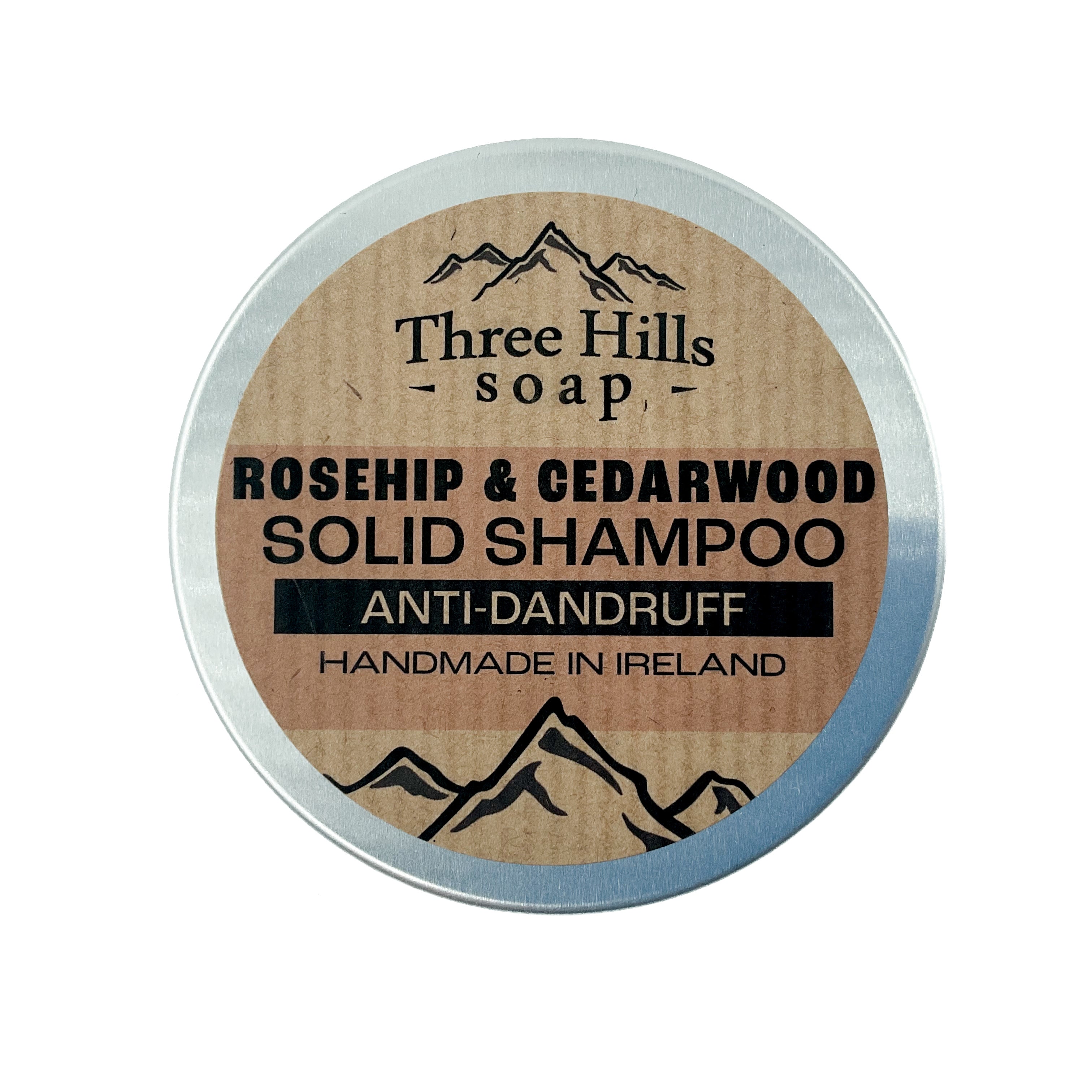 Three Hills Solid Shampoo -Rosehip & Cedarwood Anti- Dandruff 70g