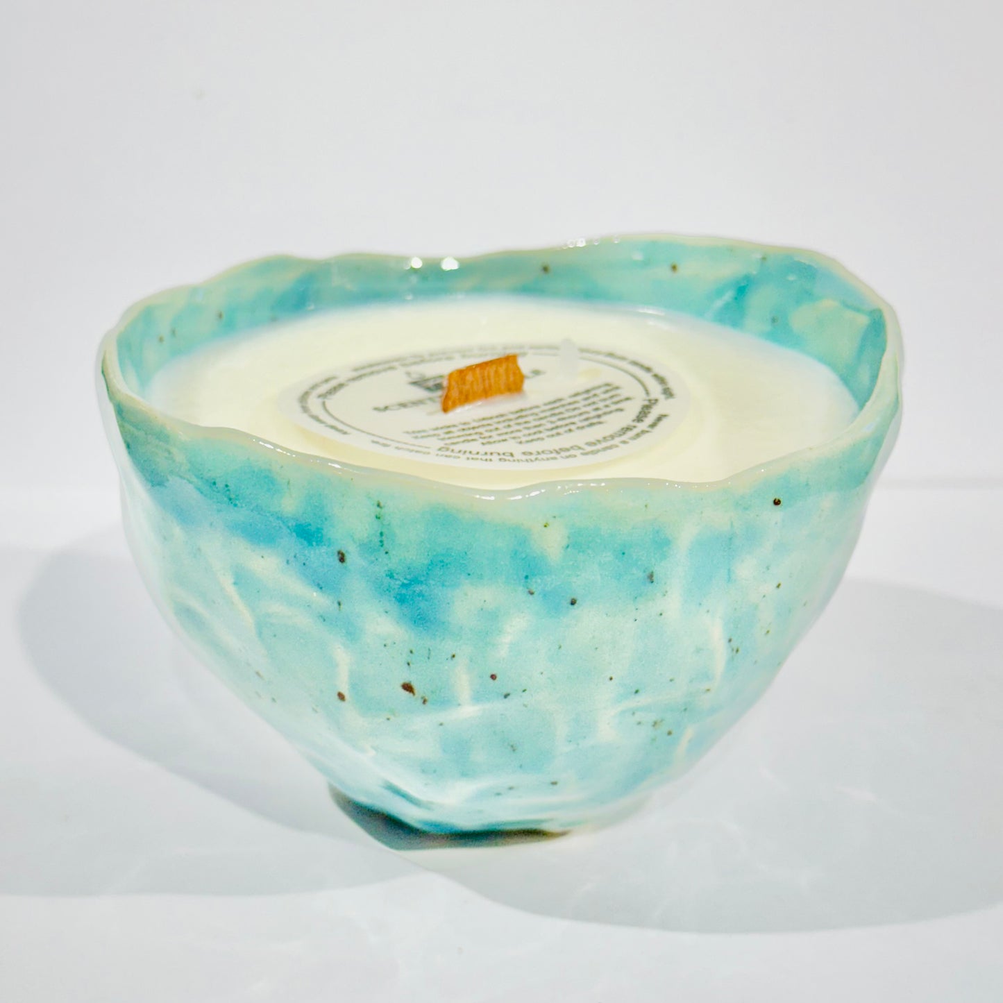 Happy Poppy Ceramic Candle Light Blue Orange Blossom Aroma