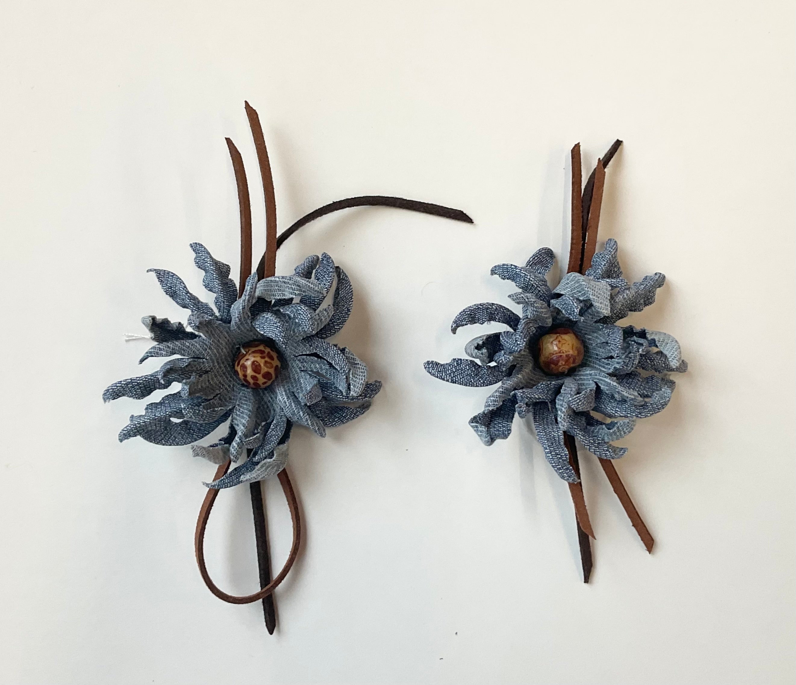 Hats & Flowers - Denim Flower Brooch (Large)