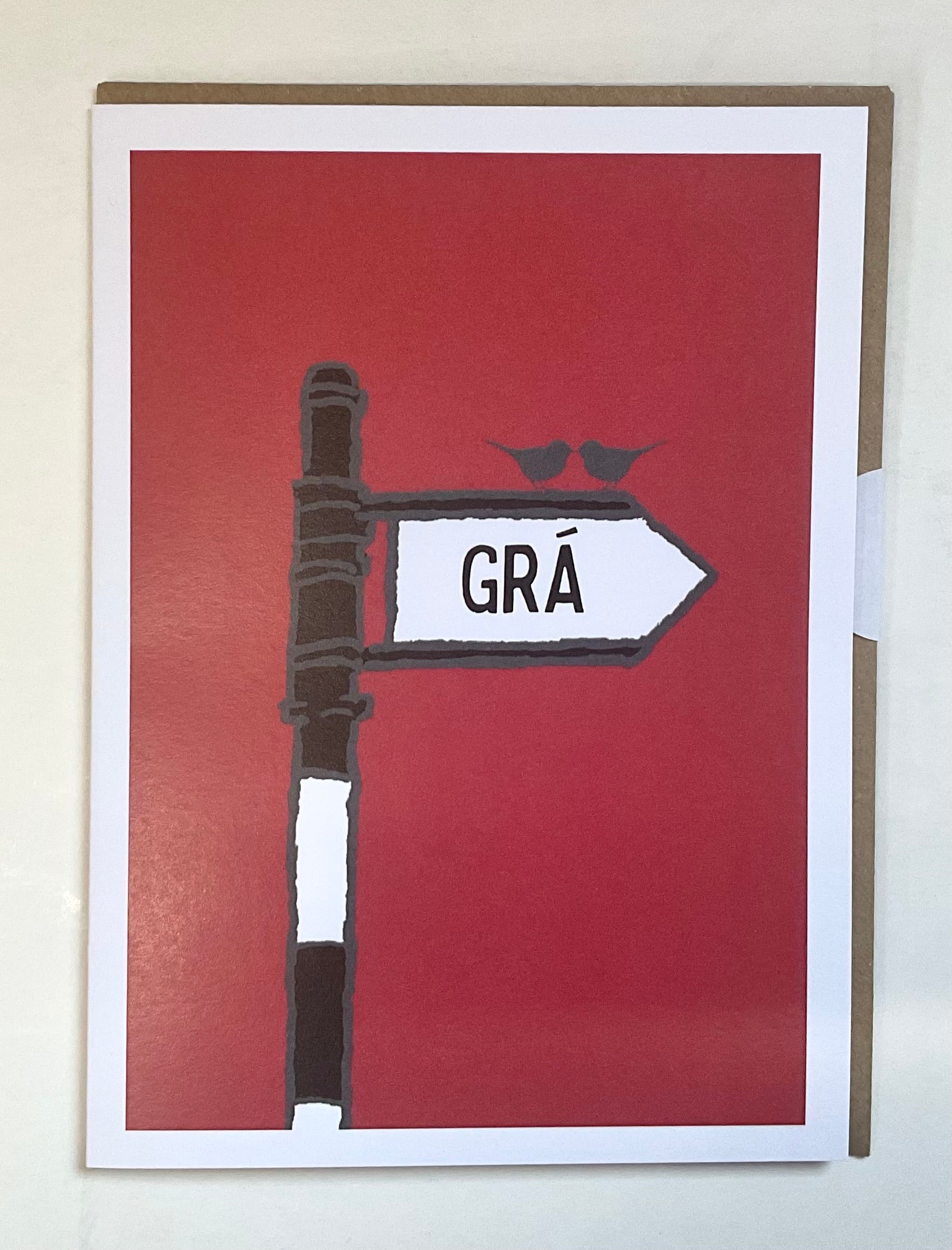 Clover Rua - “Grá” (Love) - Irish Signpost Card