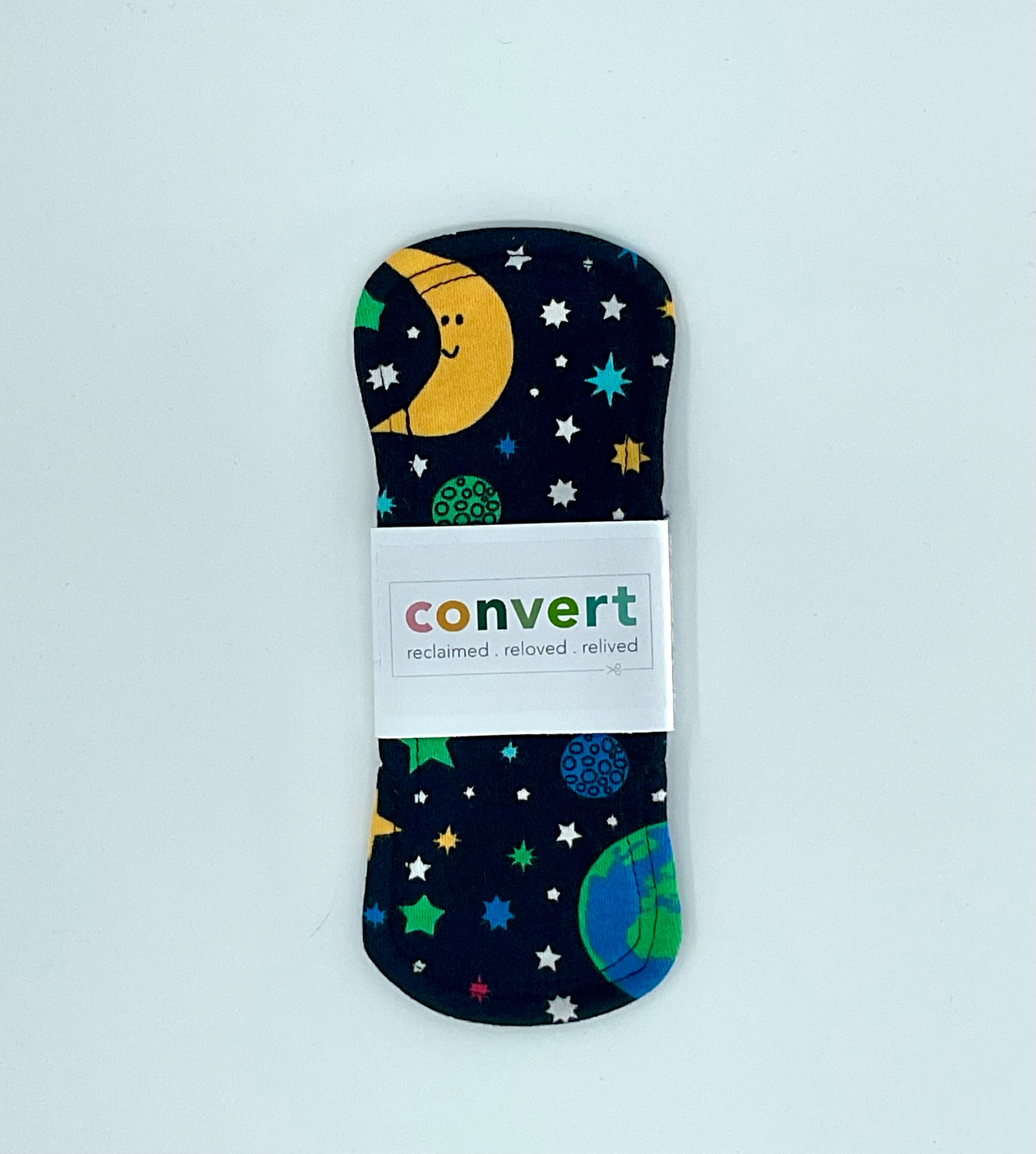 Convert Textiles - Cloth Period Pad/Pantyliner - Stars & Black