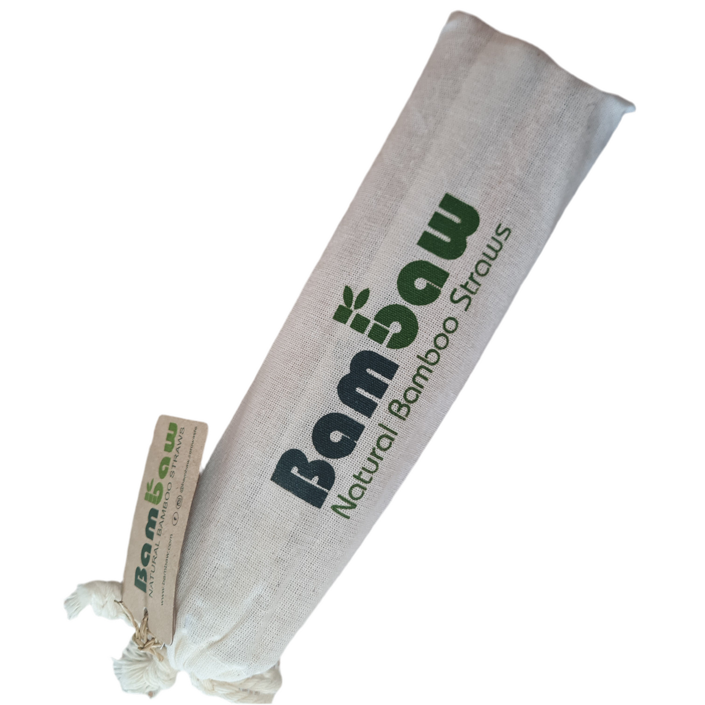 Bambaw Natural Bamboo Straws 22cm with pouch 12pc
