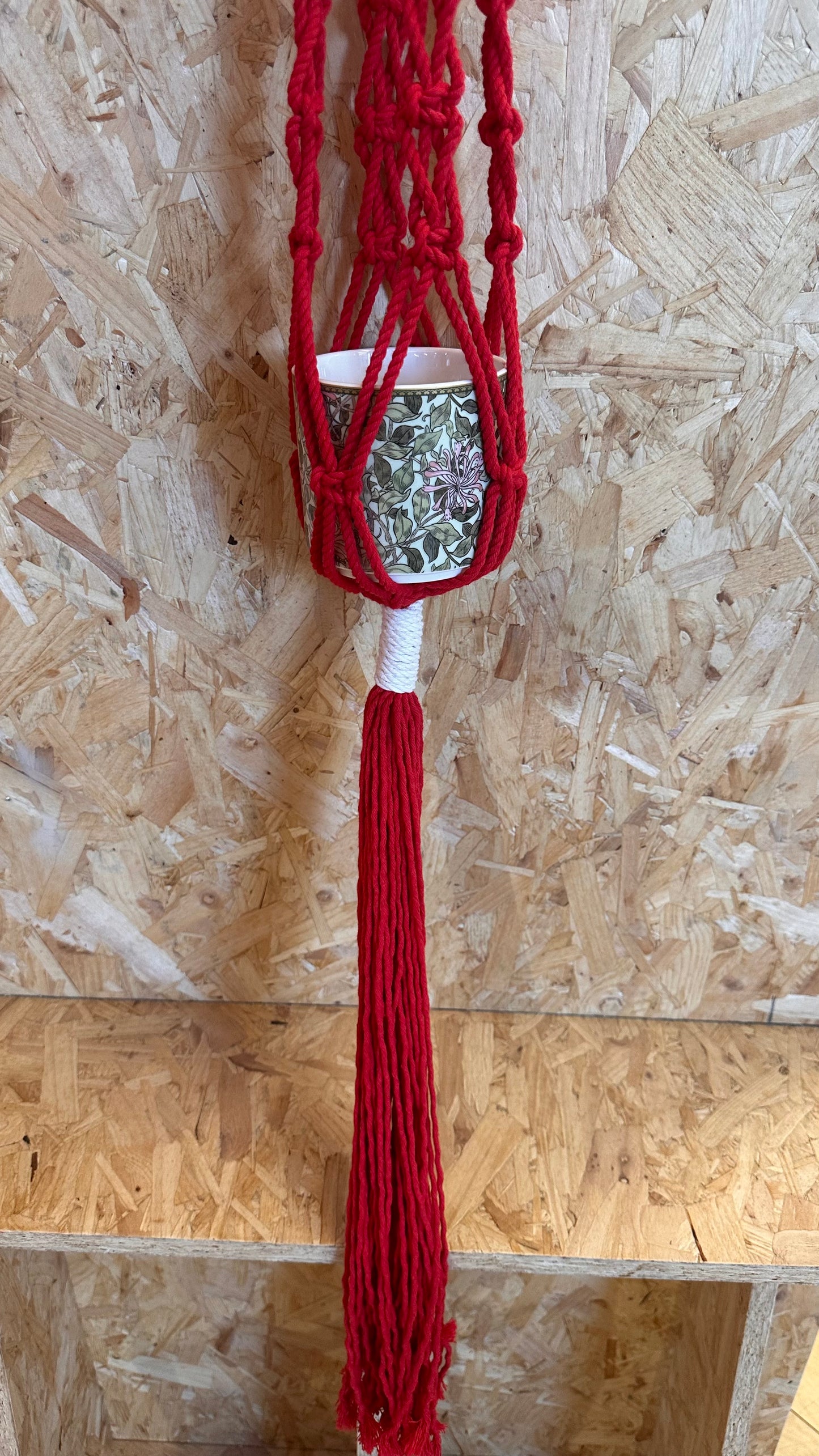 Gathering Knots- Recycled Macrame Plant Holder