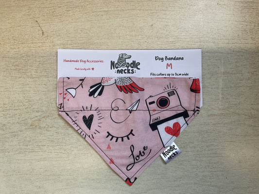 Noodle necks Dog Bandanas- Medium love