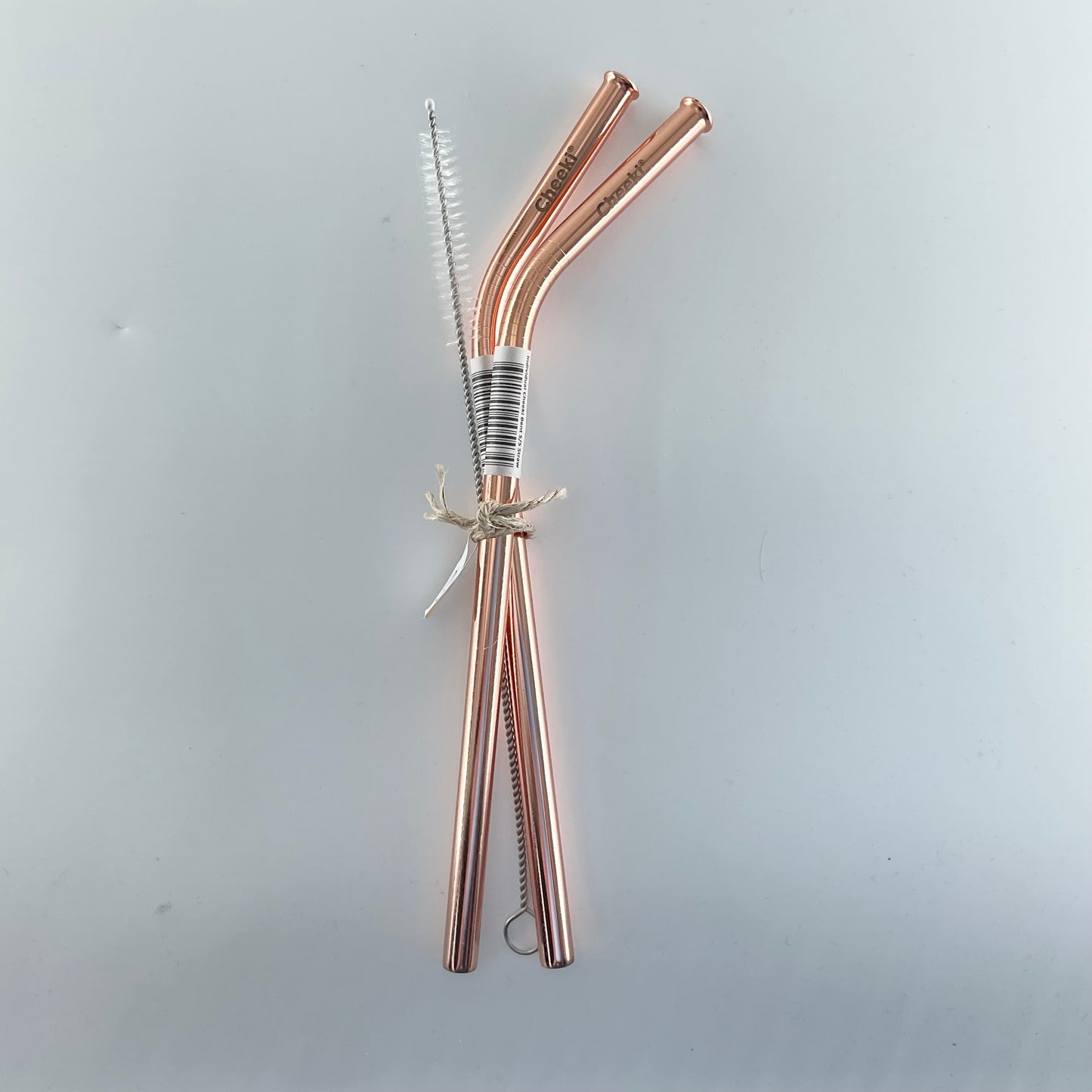 2 X Cheeki Stainless Steel Drinking Straws & Straw  Cleaner