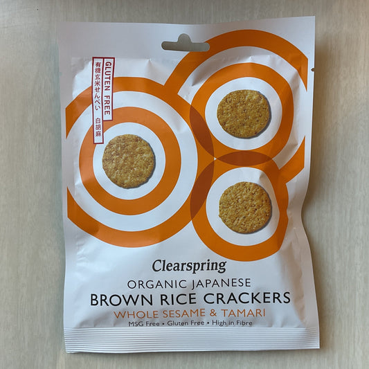 Clearspring Brown Rice Crackers Whole Sesame