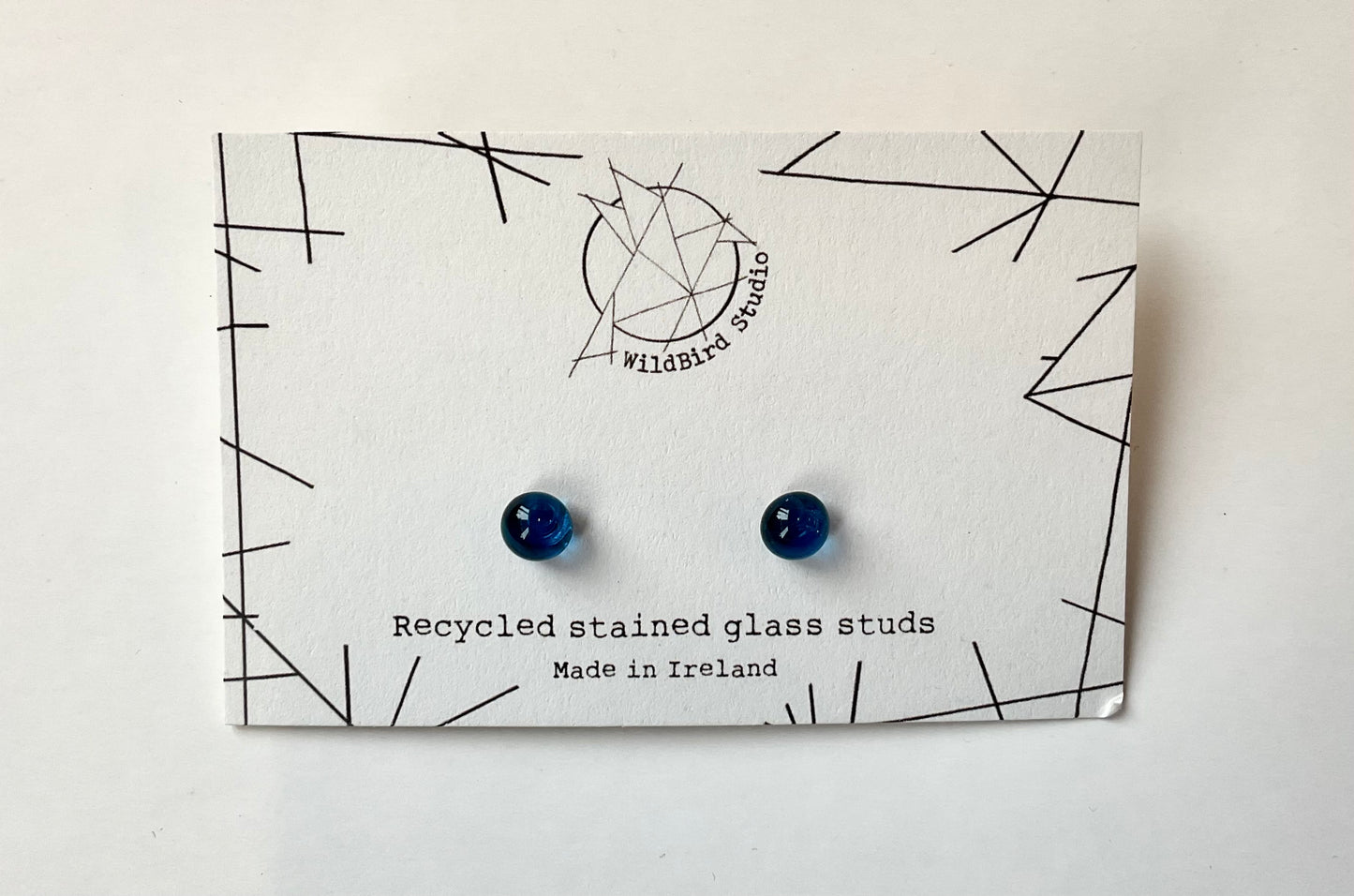 Recycled Stained Glass Studs small