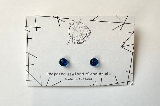 Recycled Stained Glass Studs small