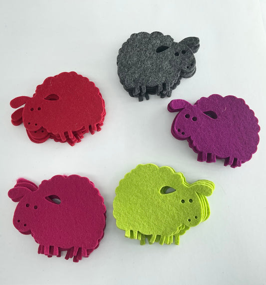Coasters Wool felt sheep - designed by Paula Stapleton