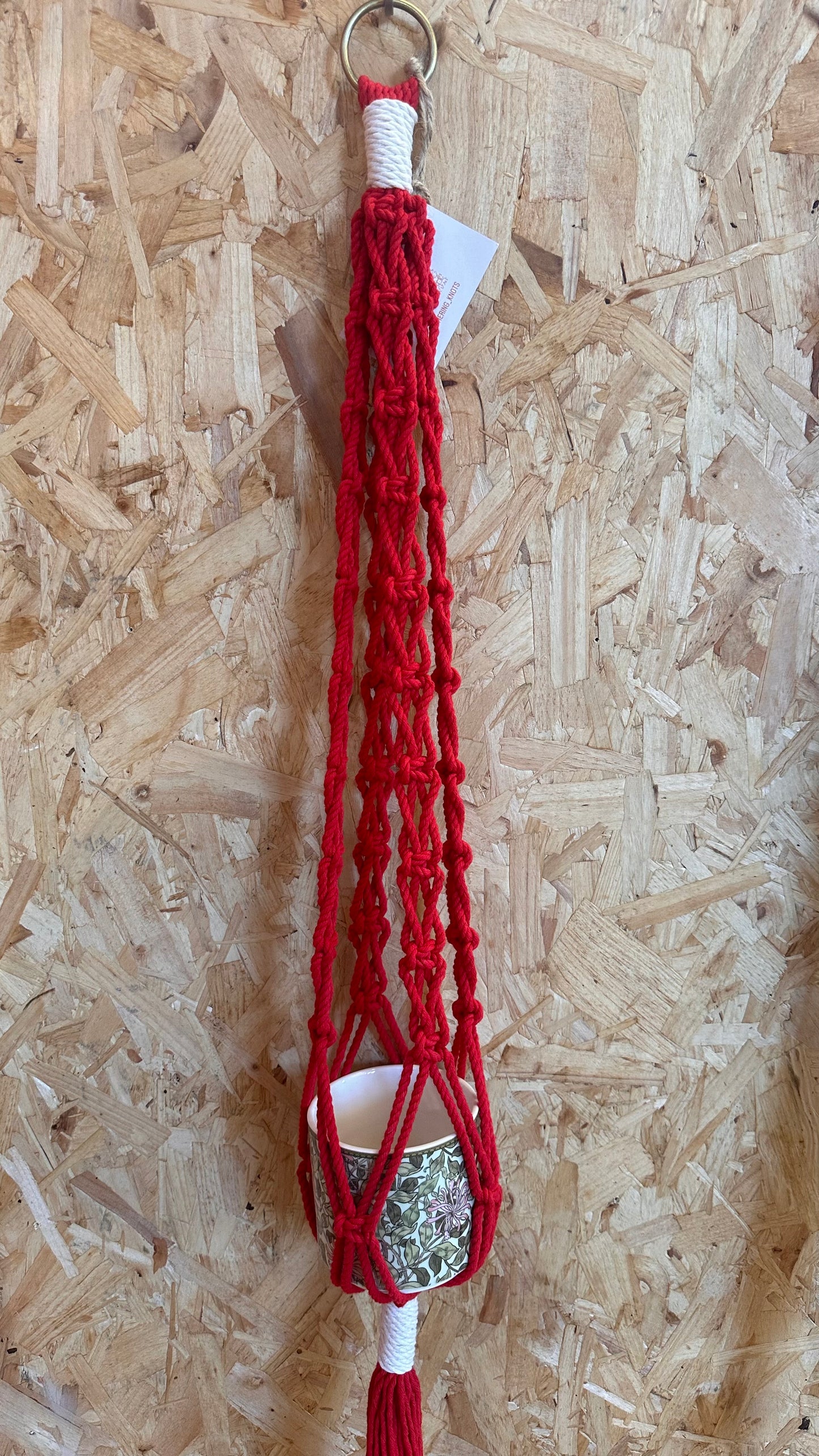 Gathering Knots- Recycled Macrame Plant Holder