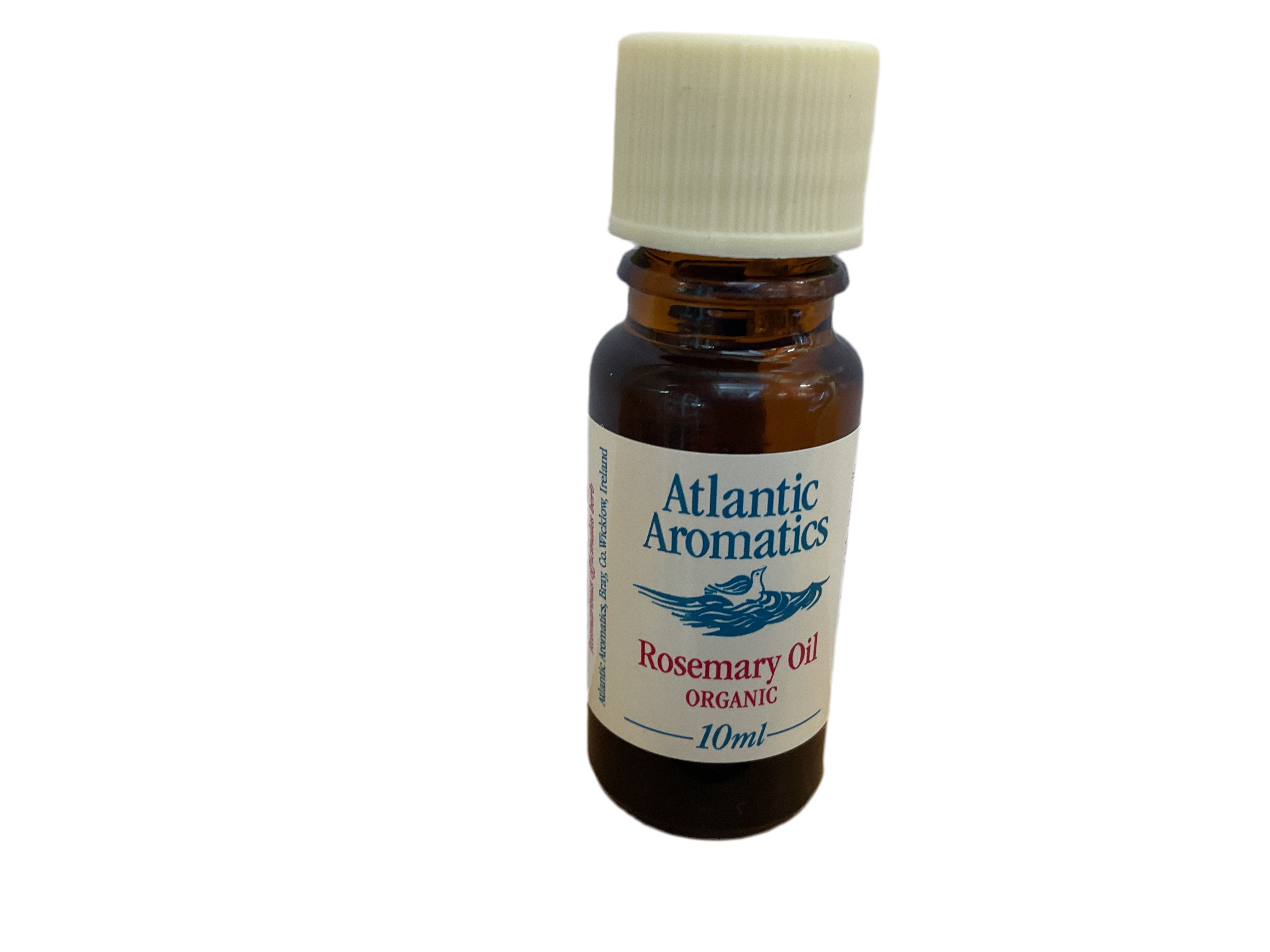 Bottle of Atlantic Aromatics Rosemary Oil on a white background