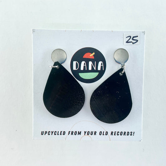 Dana Jewellery Small Black vinyl Teardrop