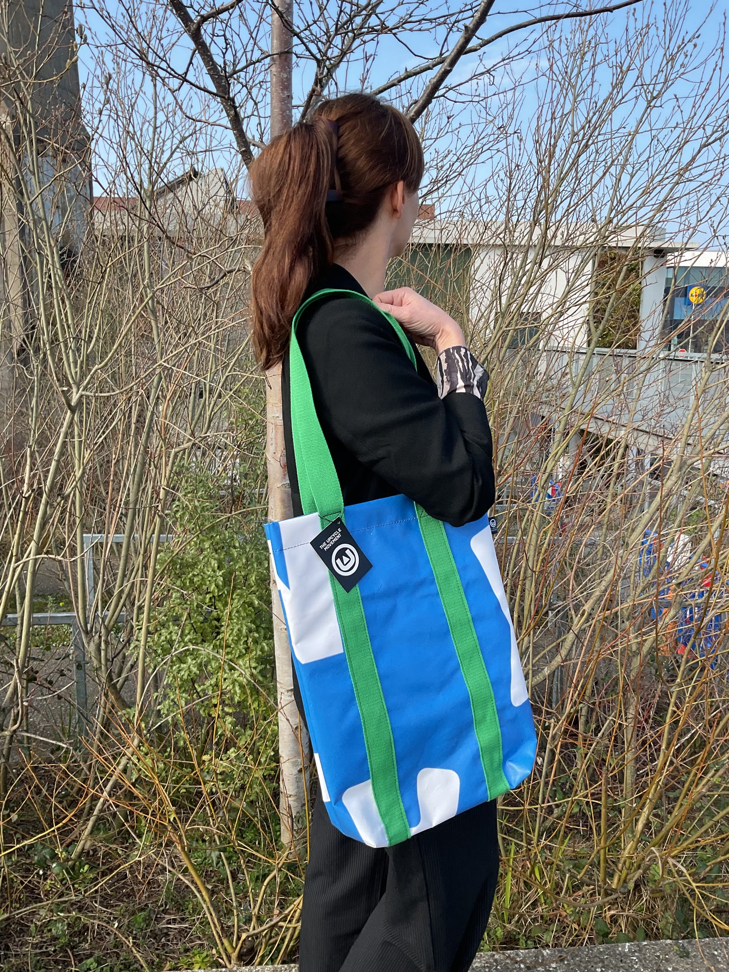 The Upcycle Movement Tent Tote - blue