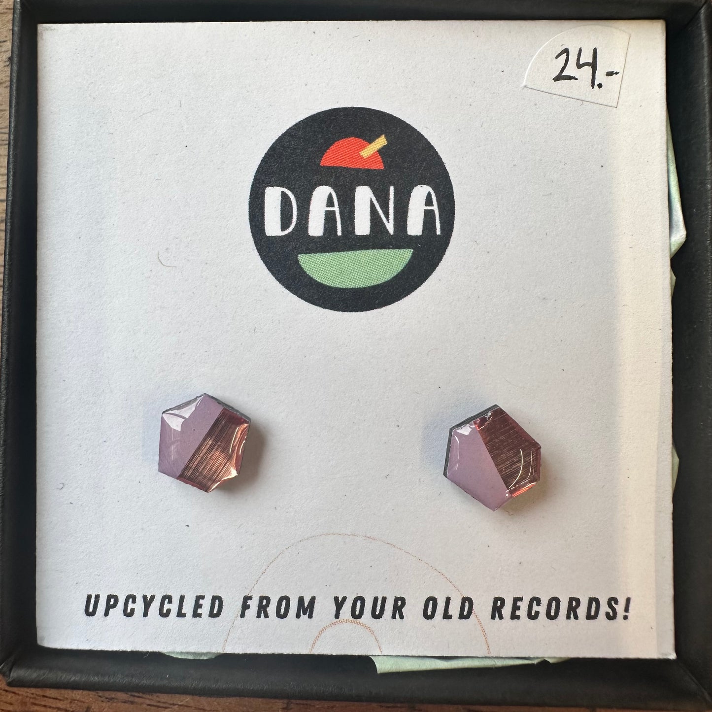 Dana Jewellery Hexagon Studs Purple & Bronze