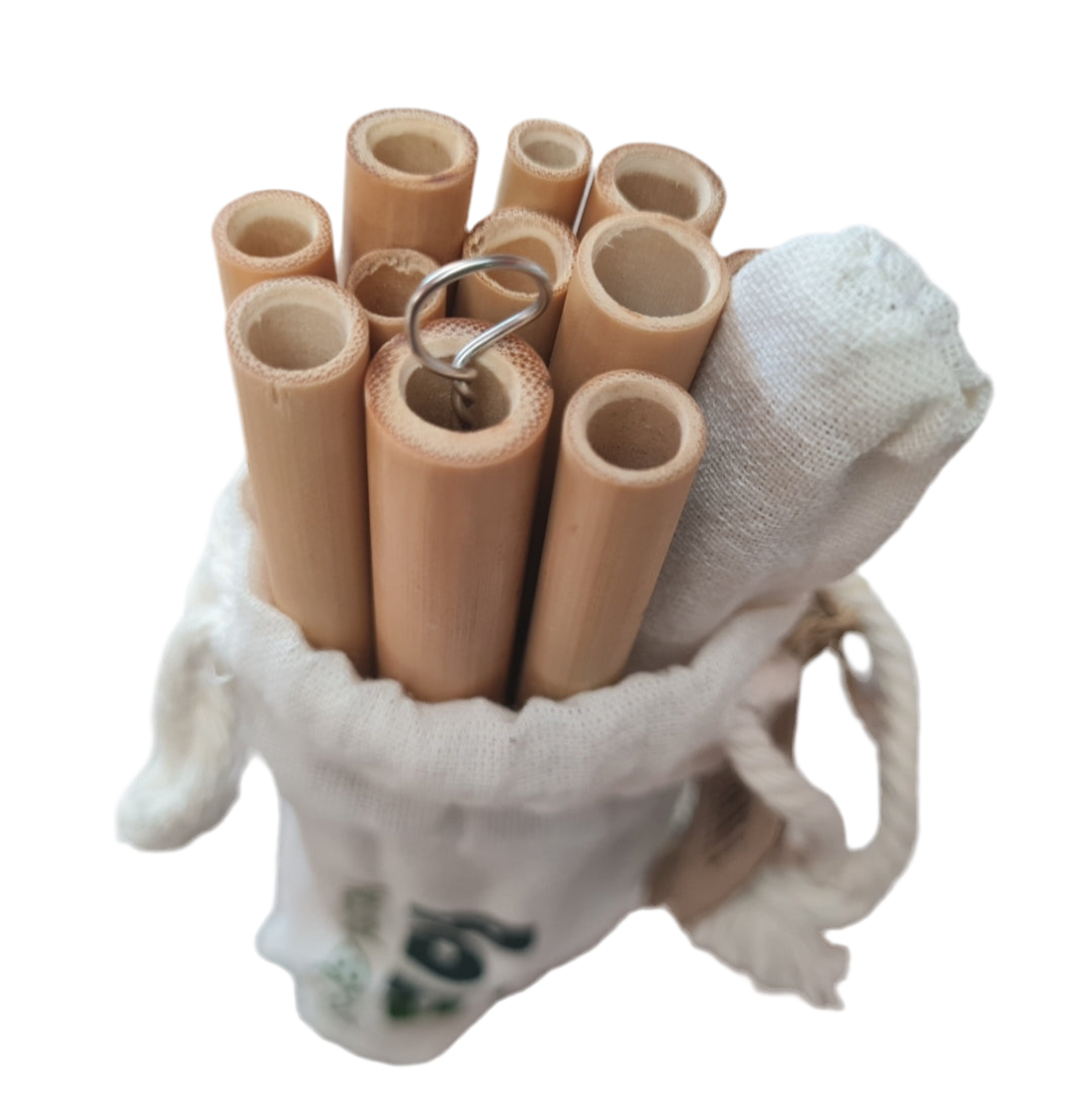 Bambaw - Natural Bamboo Straws (12 Pack x 14cm)