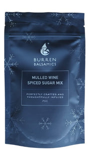 Burren Balsamics mulled wine spiced sugar mix packaging on a white background